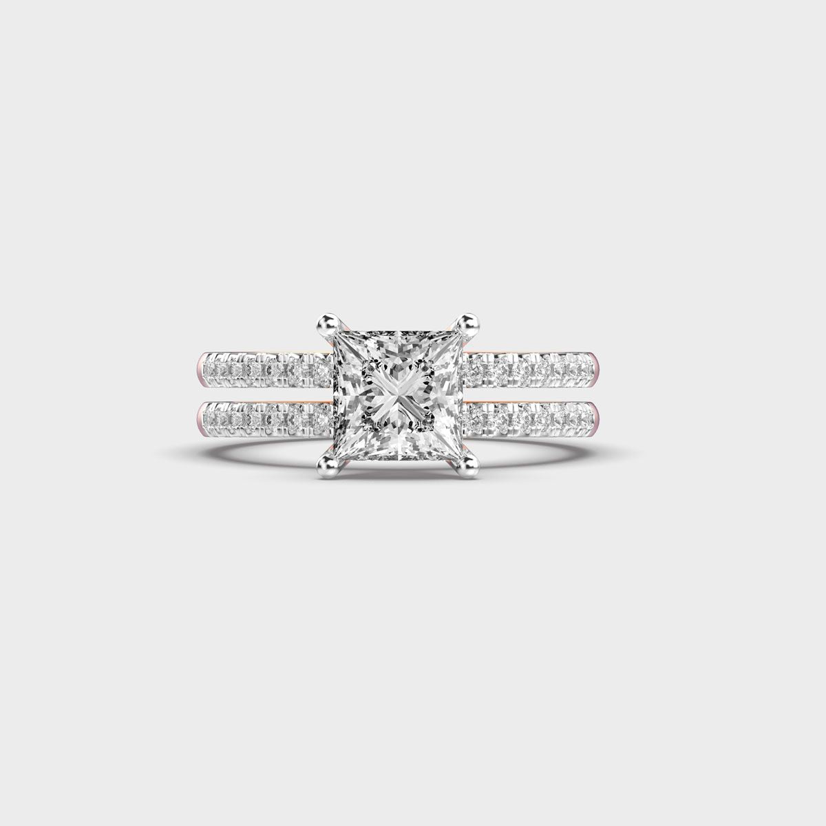 Double Band Bound Diamond Ring - View 12
