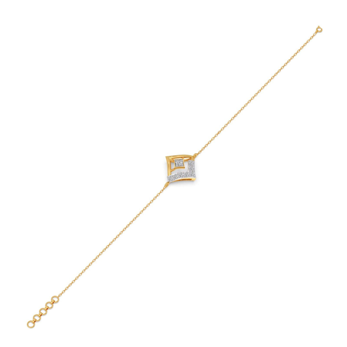 Rhombus Sparkle Diamond Chain Bracelet