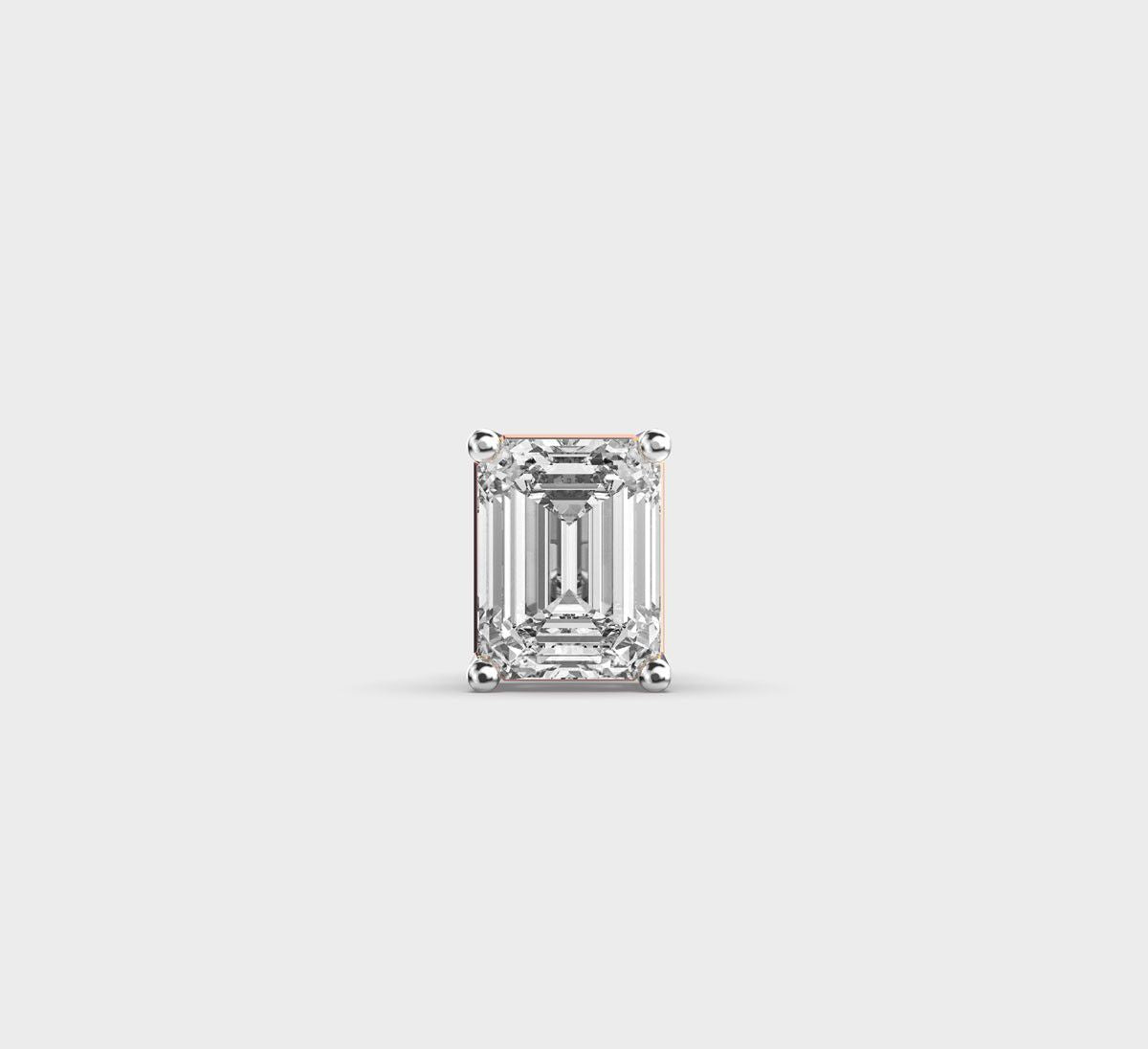 Regal Stud for Men in Emerald Cut