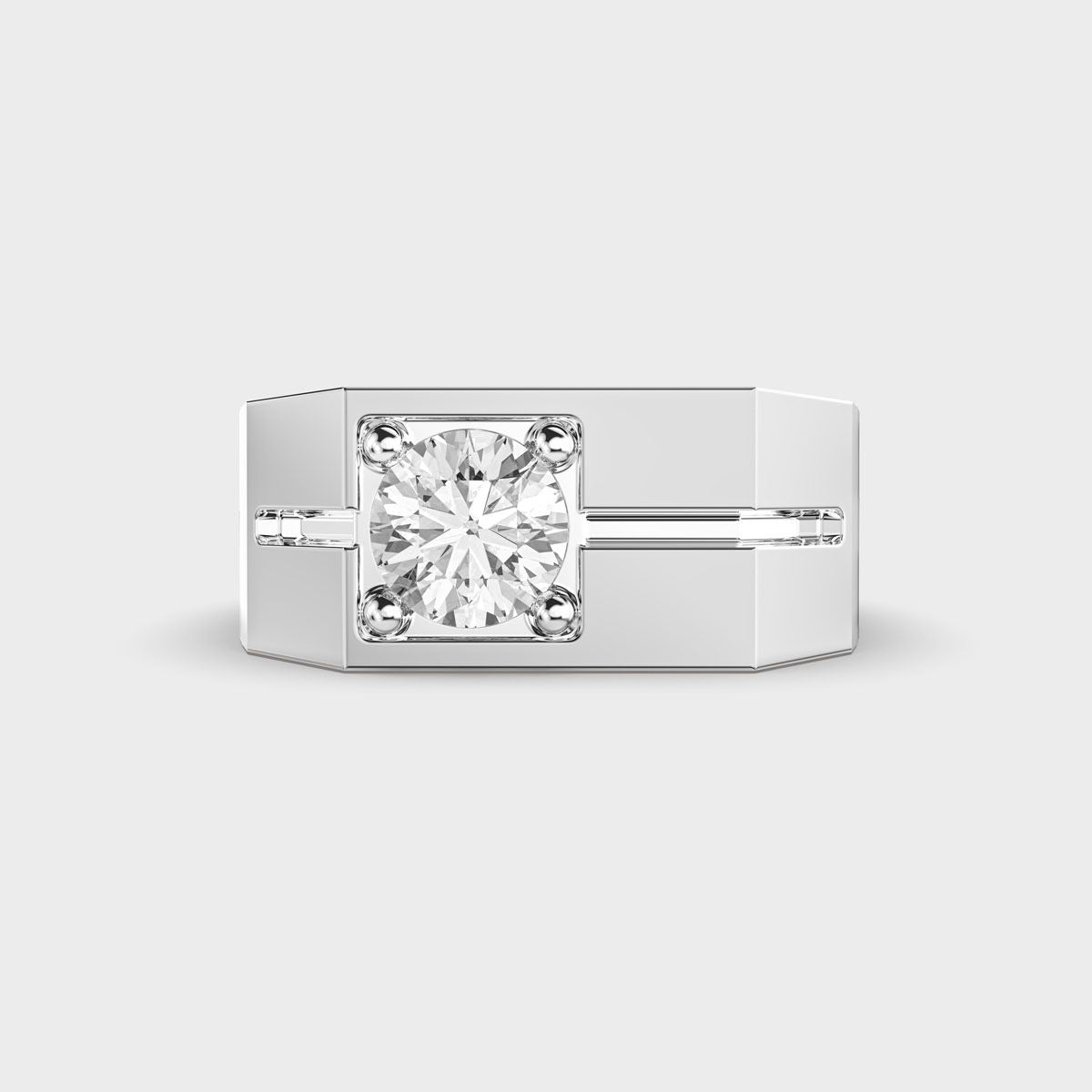 Chunky Diamond Band Ring - View 6