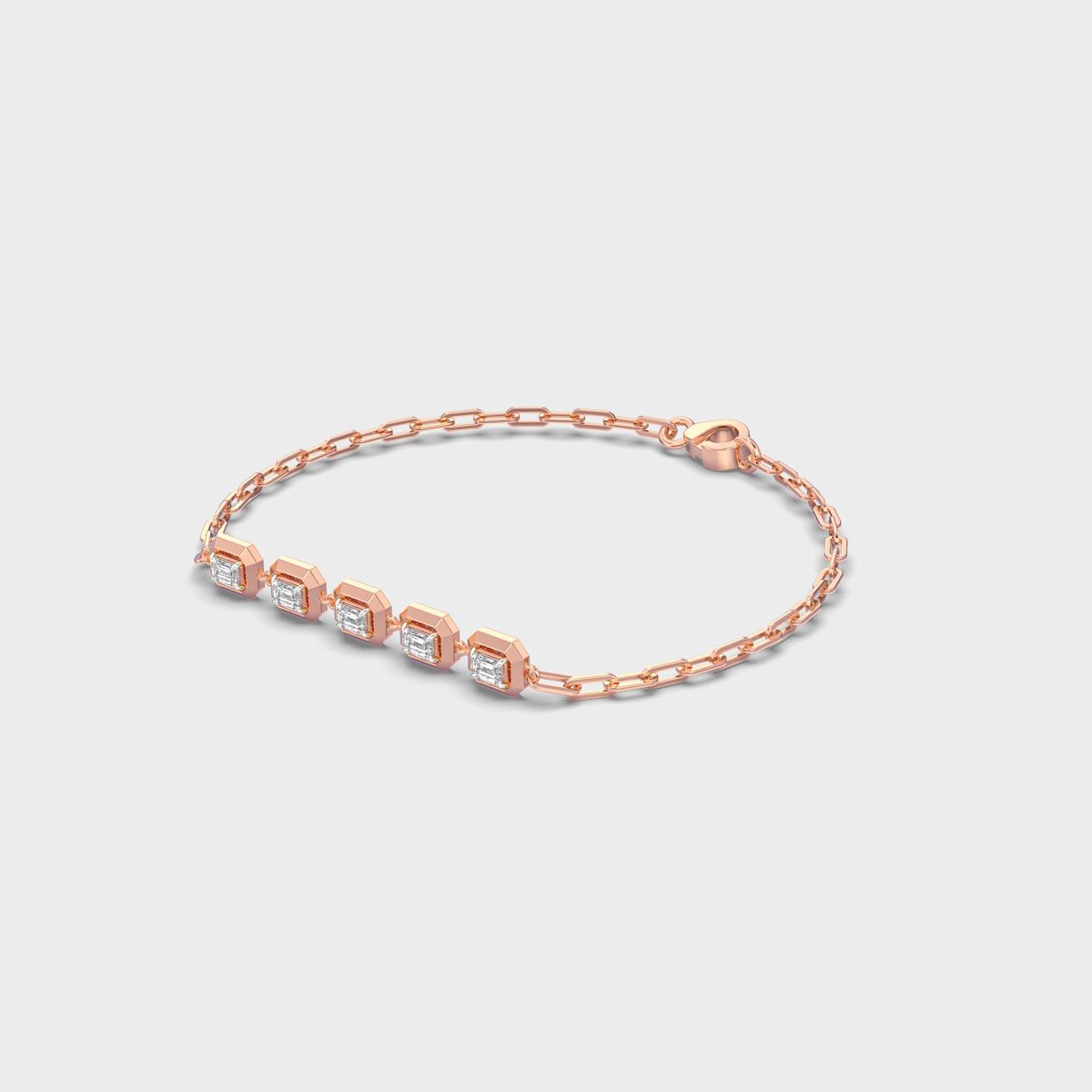 Octagon Bezel Emerald Diamond Bracelet