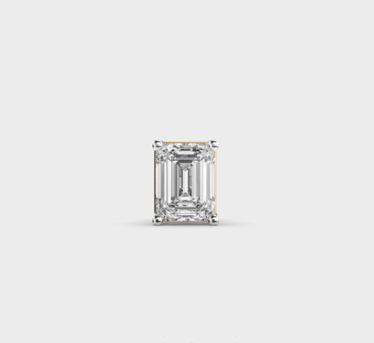 Regal Stud for Men in Emerald Cut