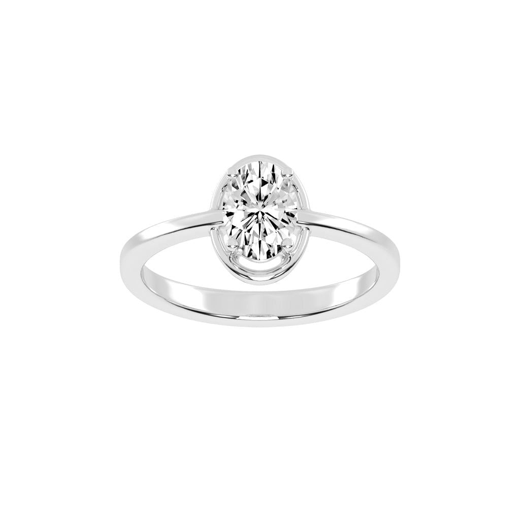 Diamaris Oval Cut Four Prong Solitaire Lab Diamond Ring