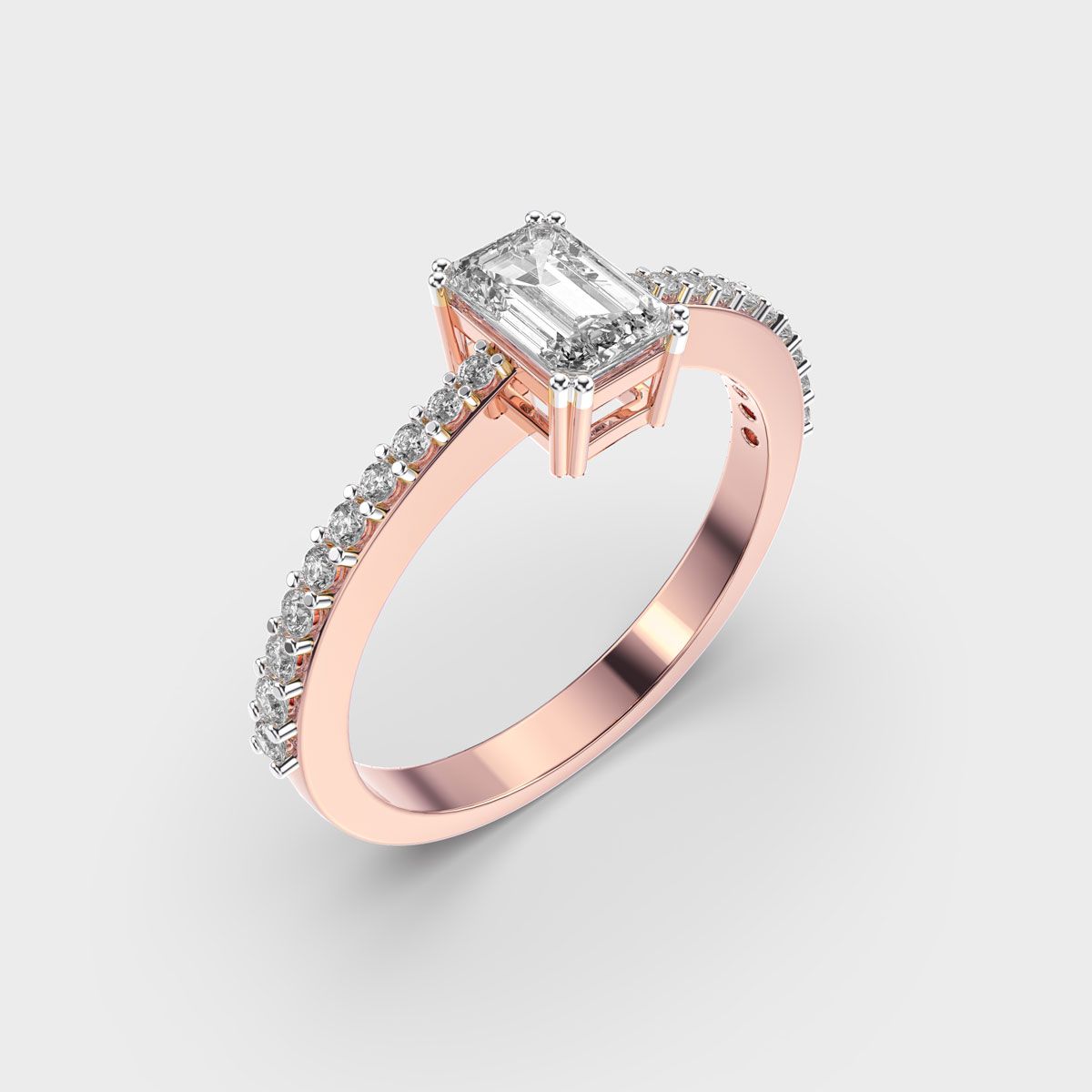 Emerald Diamond Pave Band Ring - View 8