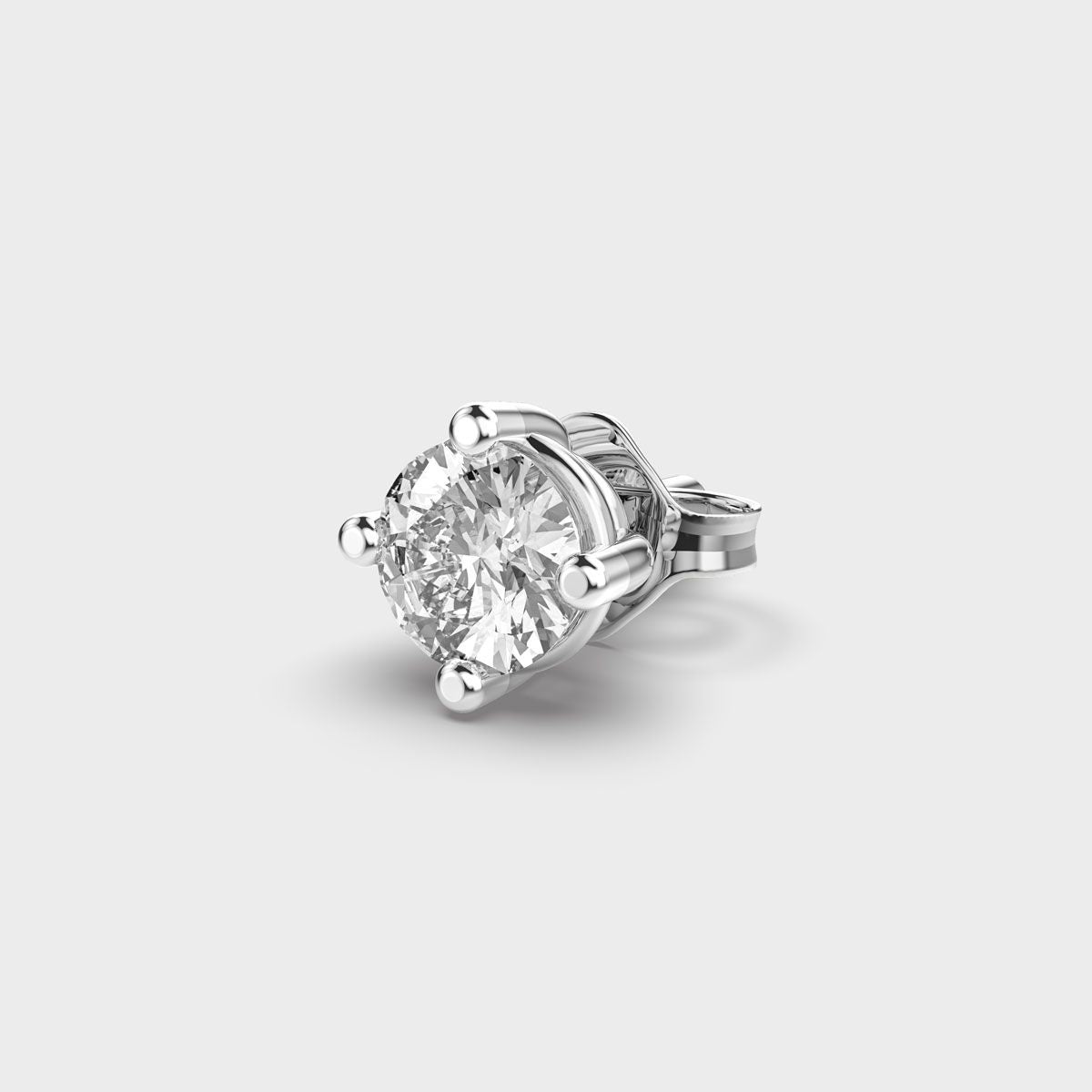 Men's Round Cut Diamond Stud