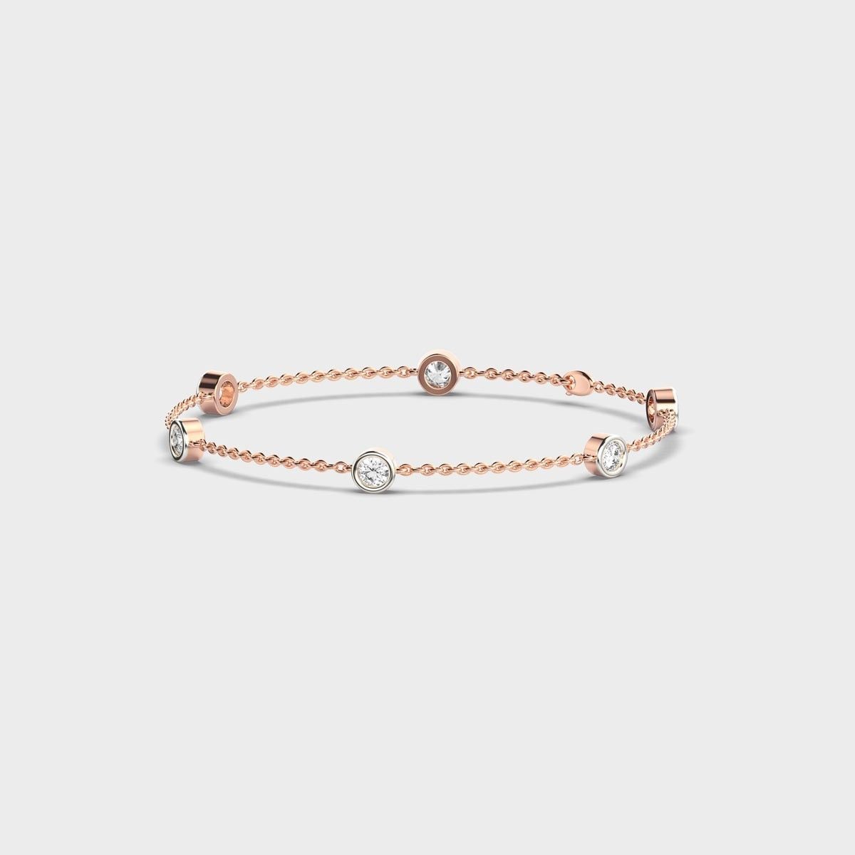 Minimal Celeste Round Diamond Bracelet