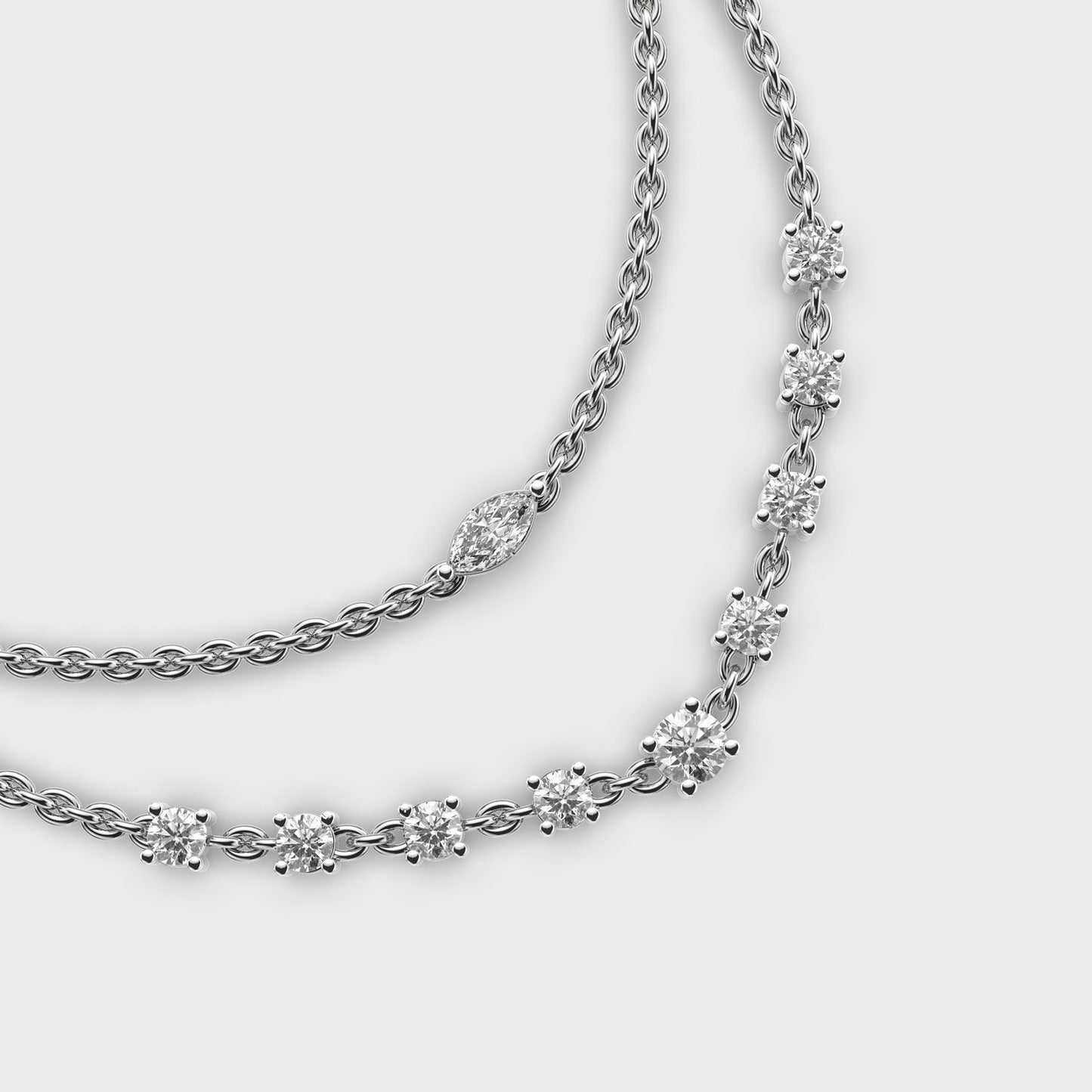 Sleek Is Chic Multi Layered Diamond Necklace