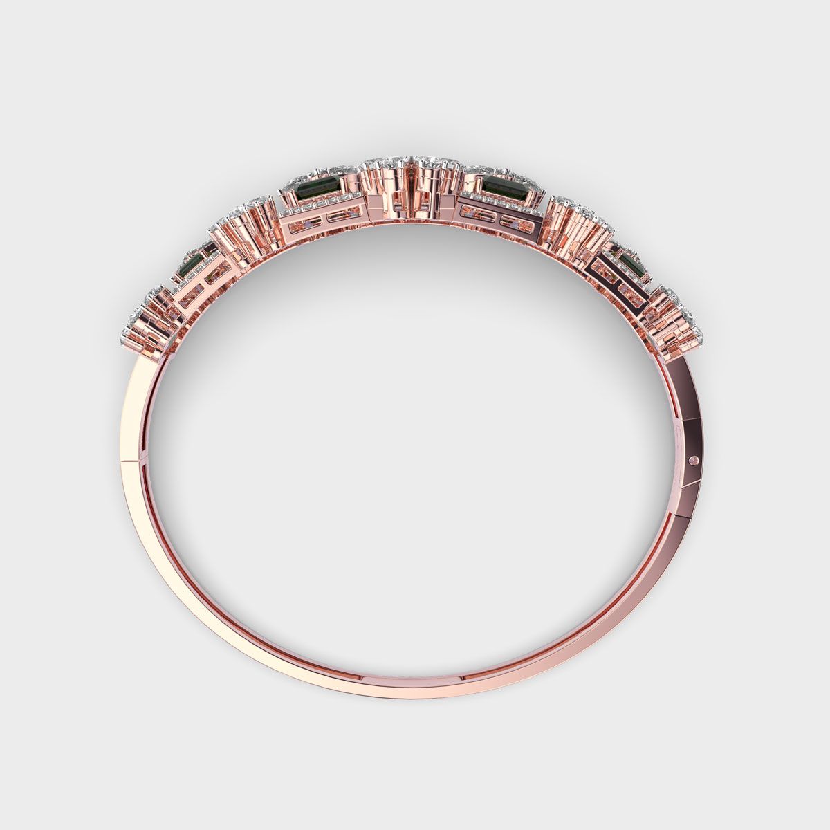 Green Wrap Tendril Diamond Bracelet
