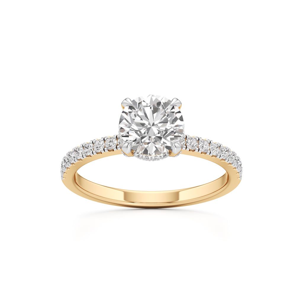 Round Solitaire with Double EncTitlerusted Ring