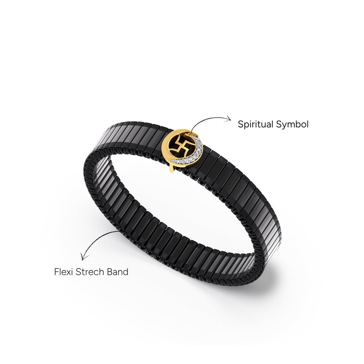 Swastika Wheel Diamond Men's Bracelet