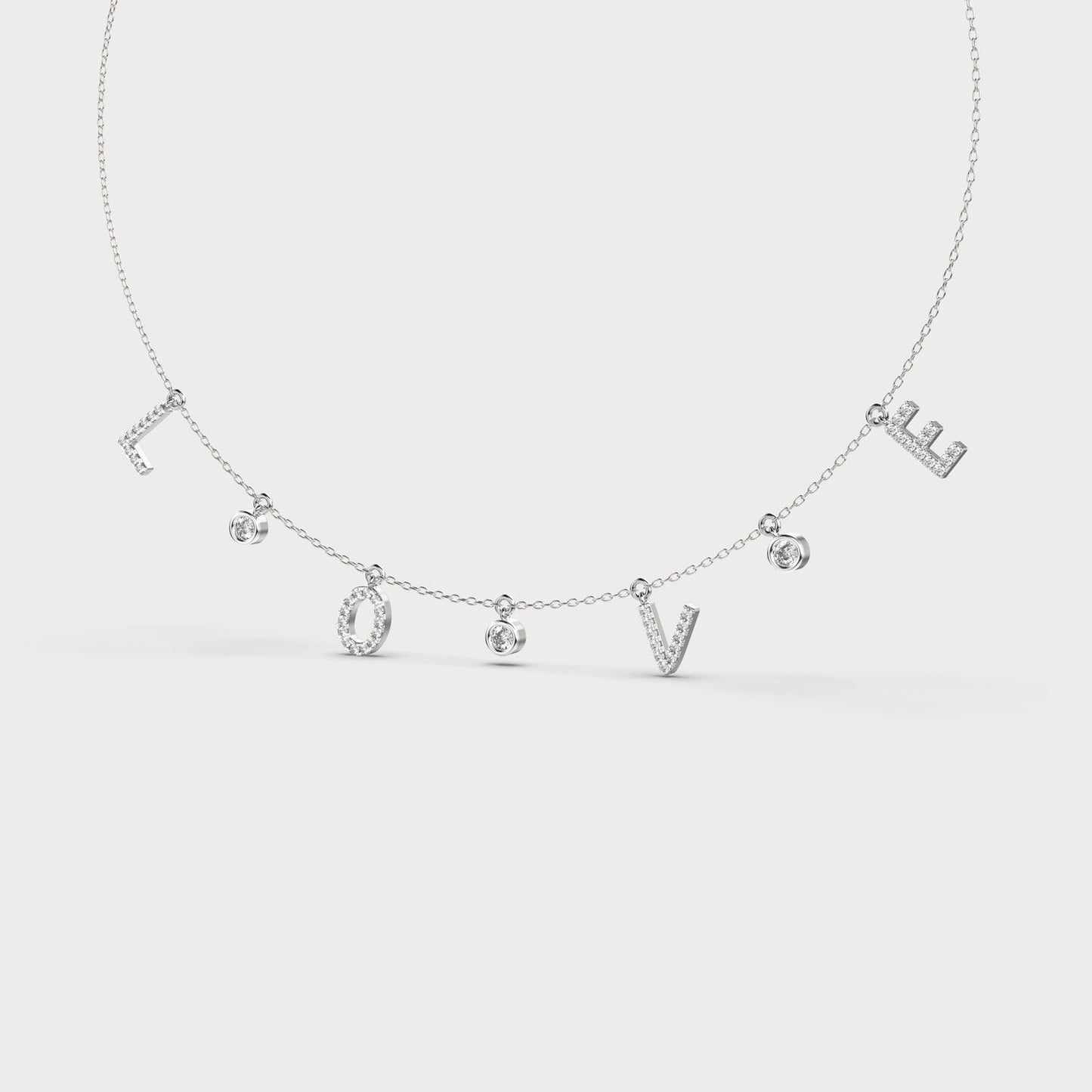 Love Lettered Diamond Necklace