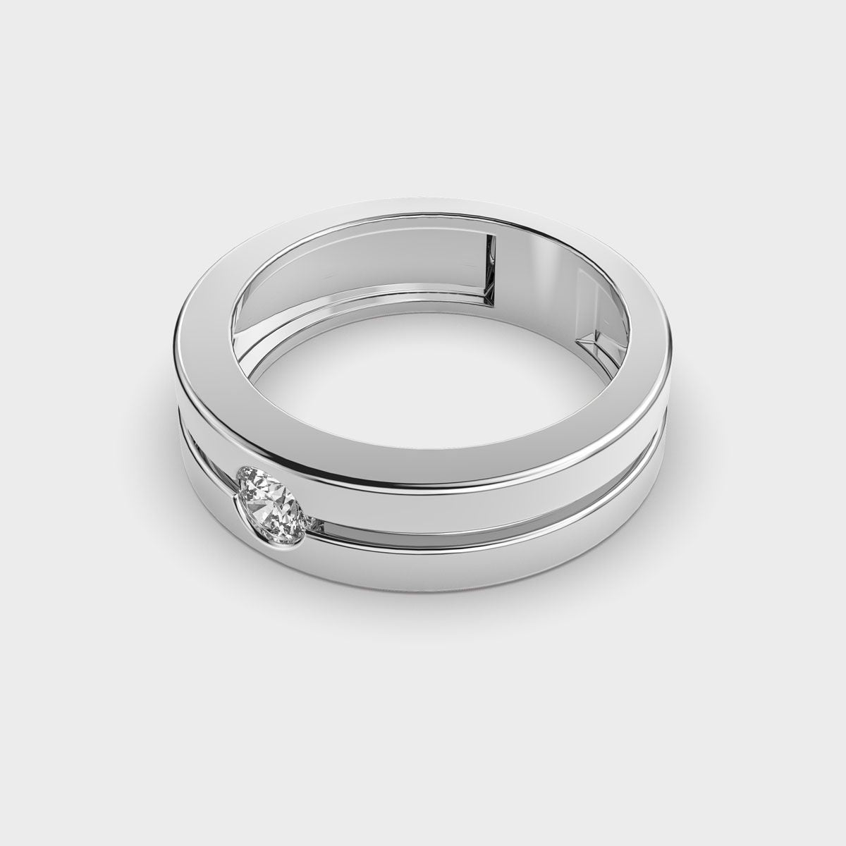 Dual Band Diamond Ring For Men - View 7