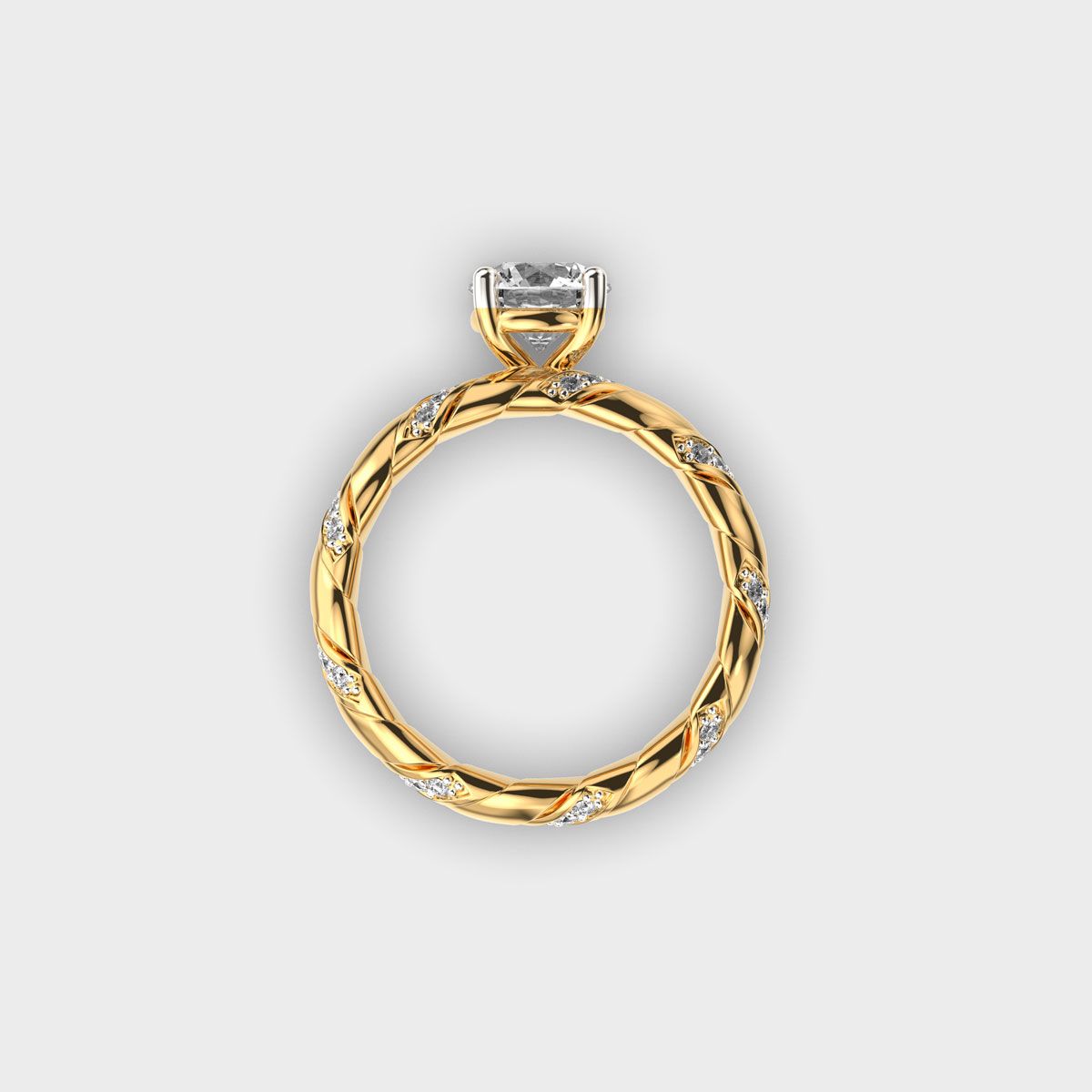 Double Stack Round Diamond Ring - View 13