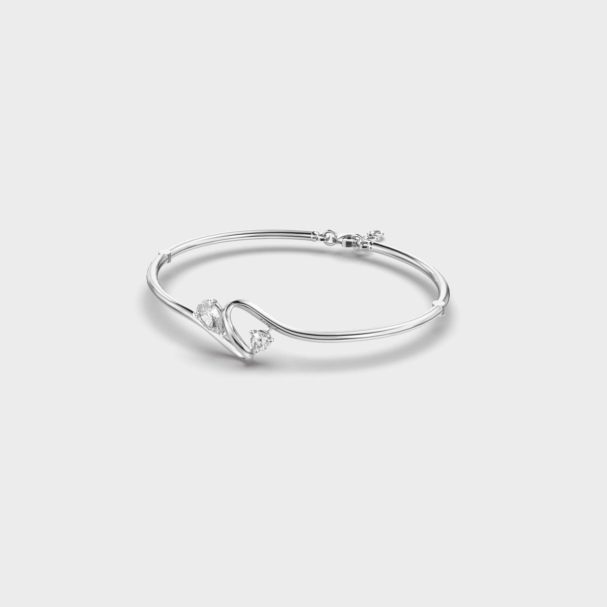 Twin Stone Swirl Diamond Bracelet