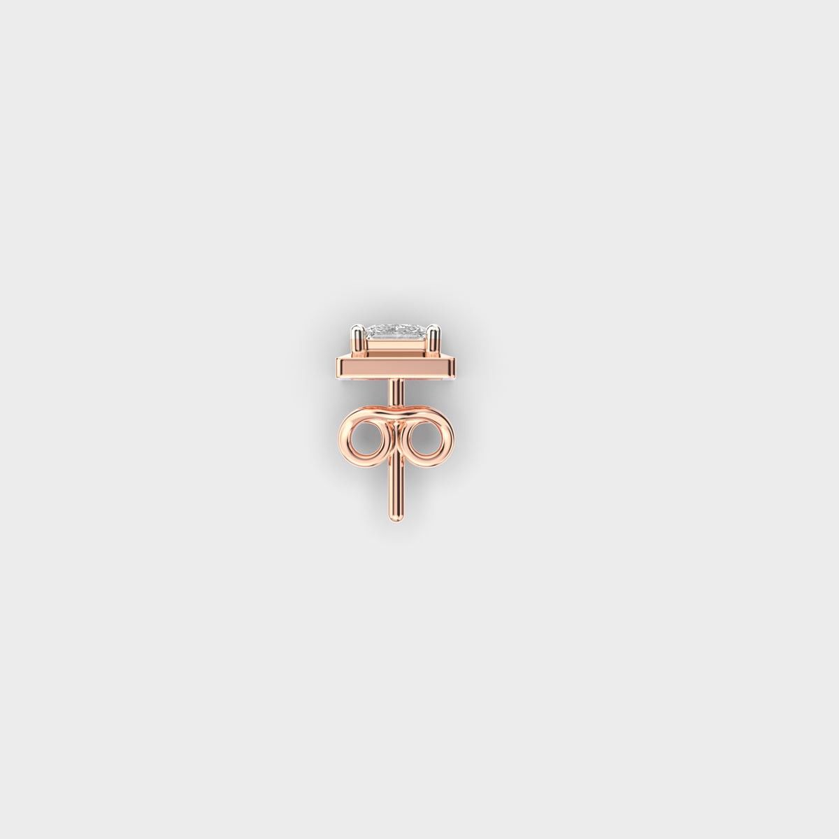 Bright Aegis Princess Cut Diamond Stud For Men