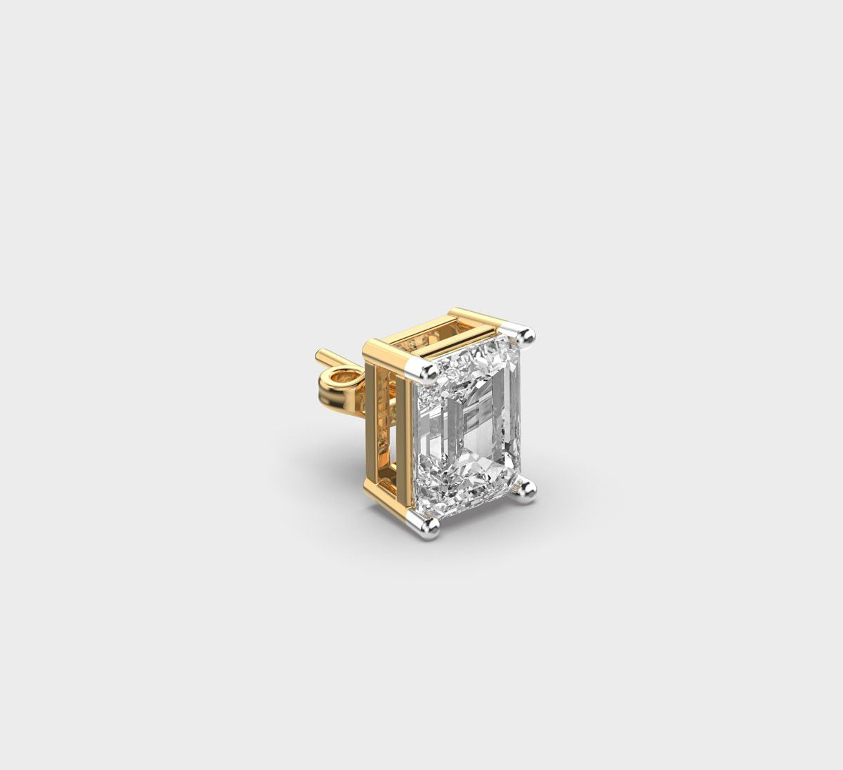Regal Stud for Men in Emerald Cut