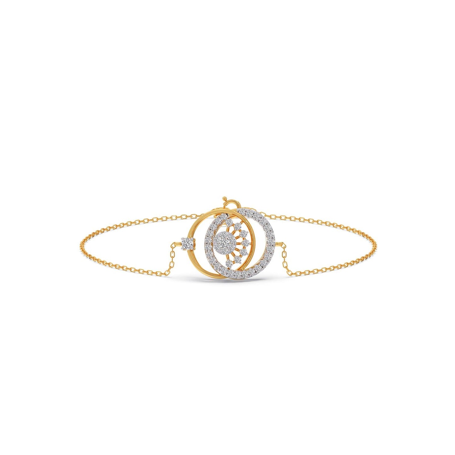 Twin Circle Inter Looped Diamond Bracelet