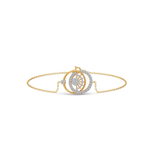 Twin Circle Inter Looped Diamond Bracelet