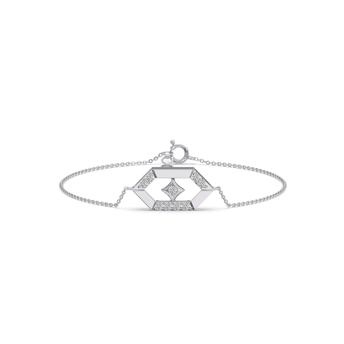 Hexora Moving Diamond Lattice Chain Bracelet