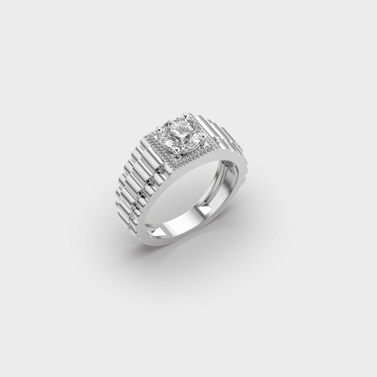 Isa Signet Diamond Band For Men - View 8