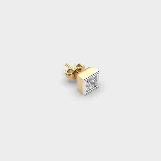 Square Rimmed Regal Diamond Stud For Men