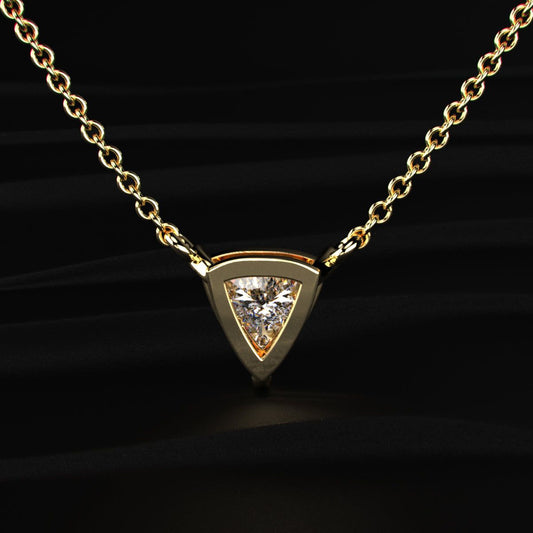 Trillion Cut Solitaire Necklace