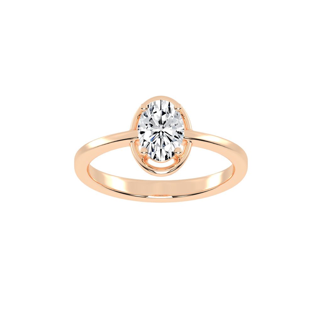 Diamaris Oval Cut Four Prong Solitaire Lab Diamond Ring