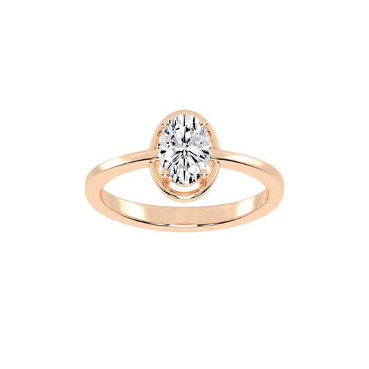 Diamaris Oval Cut Four Prong Solitaire Lab Diamond Ring