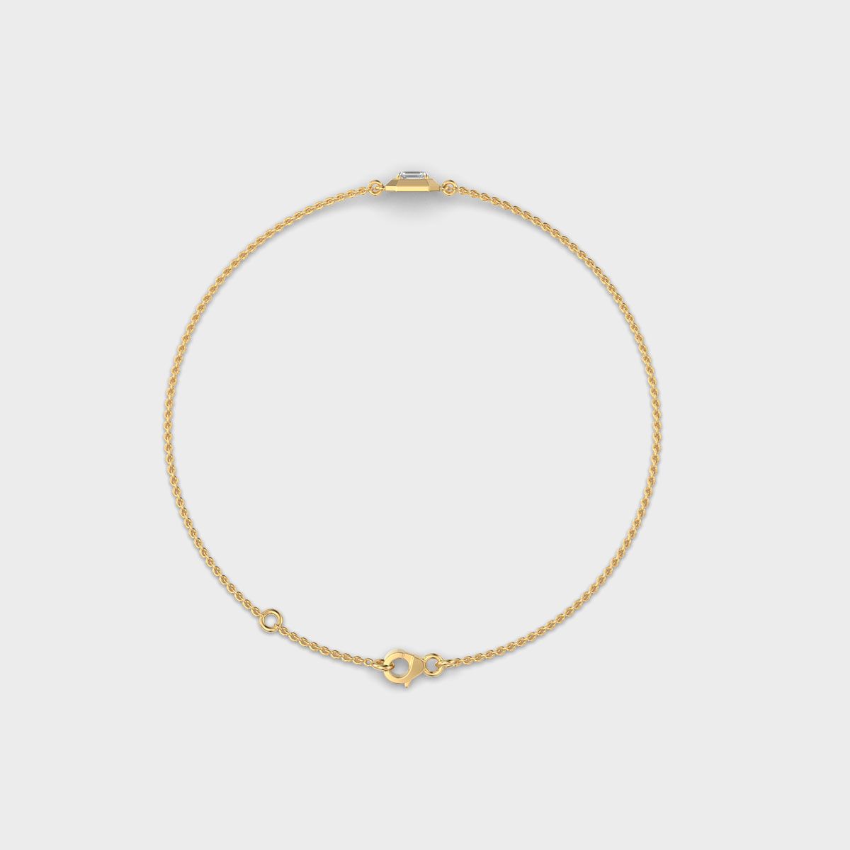 Bezel Emerald Diamond Bracelet