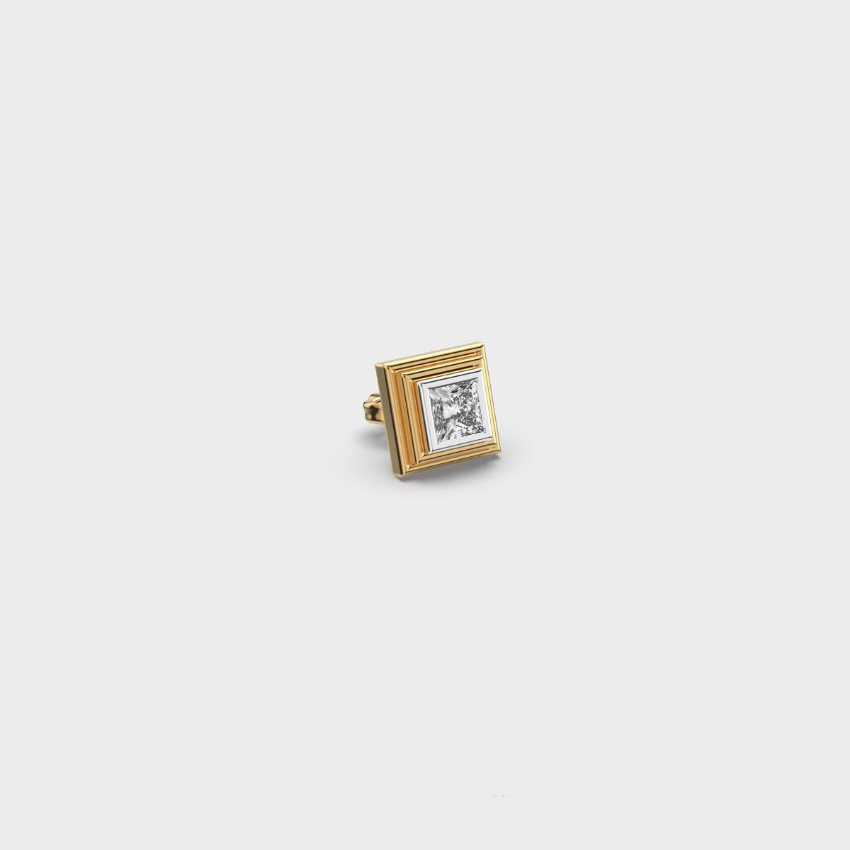 Square Shaped Princess Cut Diamond Stud For Men