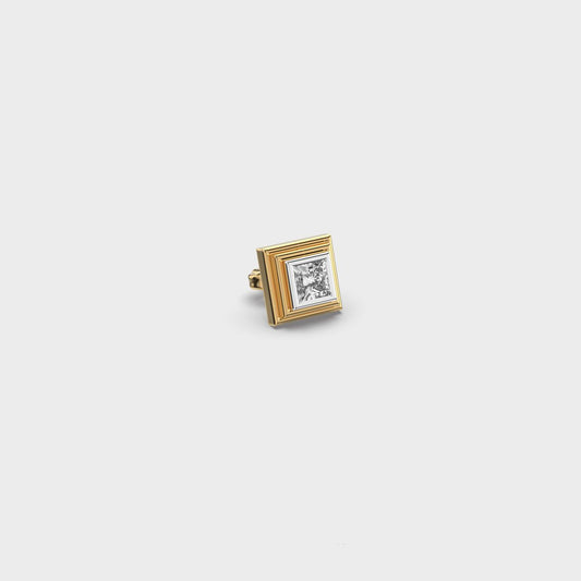 Square Shaped Princess Cut Diamond Stud For Men
