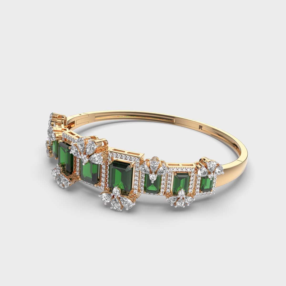 Green Wrap Tendril Diamond Bracelet