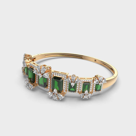 Green Wrap Tendril Diamond Bracelet