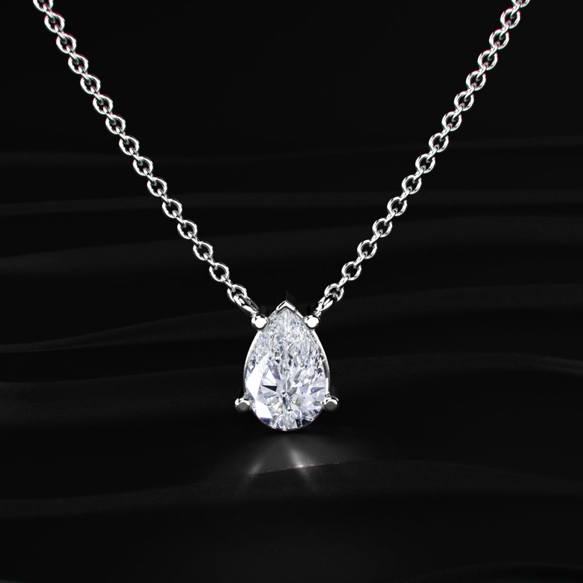 Pear-Shaped Solitaire Necklace