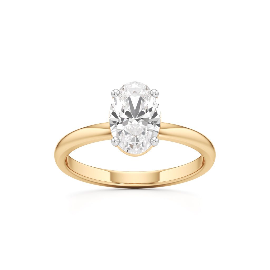 Classic Oval Diamond Solitaire Ring