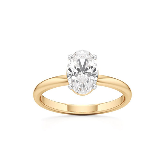 Classic Oval Diamond Solitaire Ring