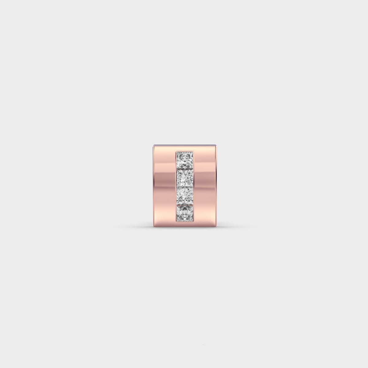 Diamond Drift Stud with Clustered Strip