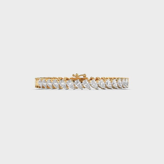 Cascading Pear Diamond Tennis Bracelet