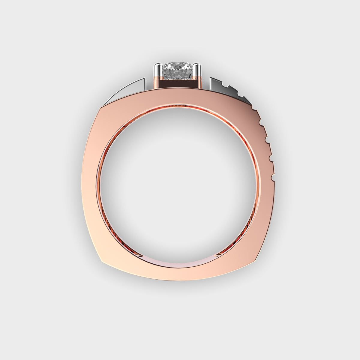 Dual Tone Ironclad Diamond Band For Men - View 4