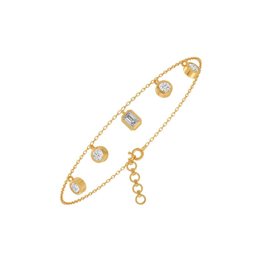 Emerald & Round Chain Bracelet