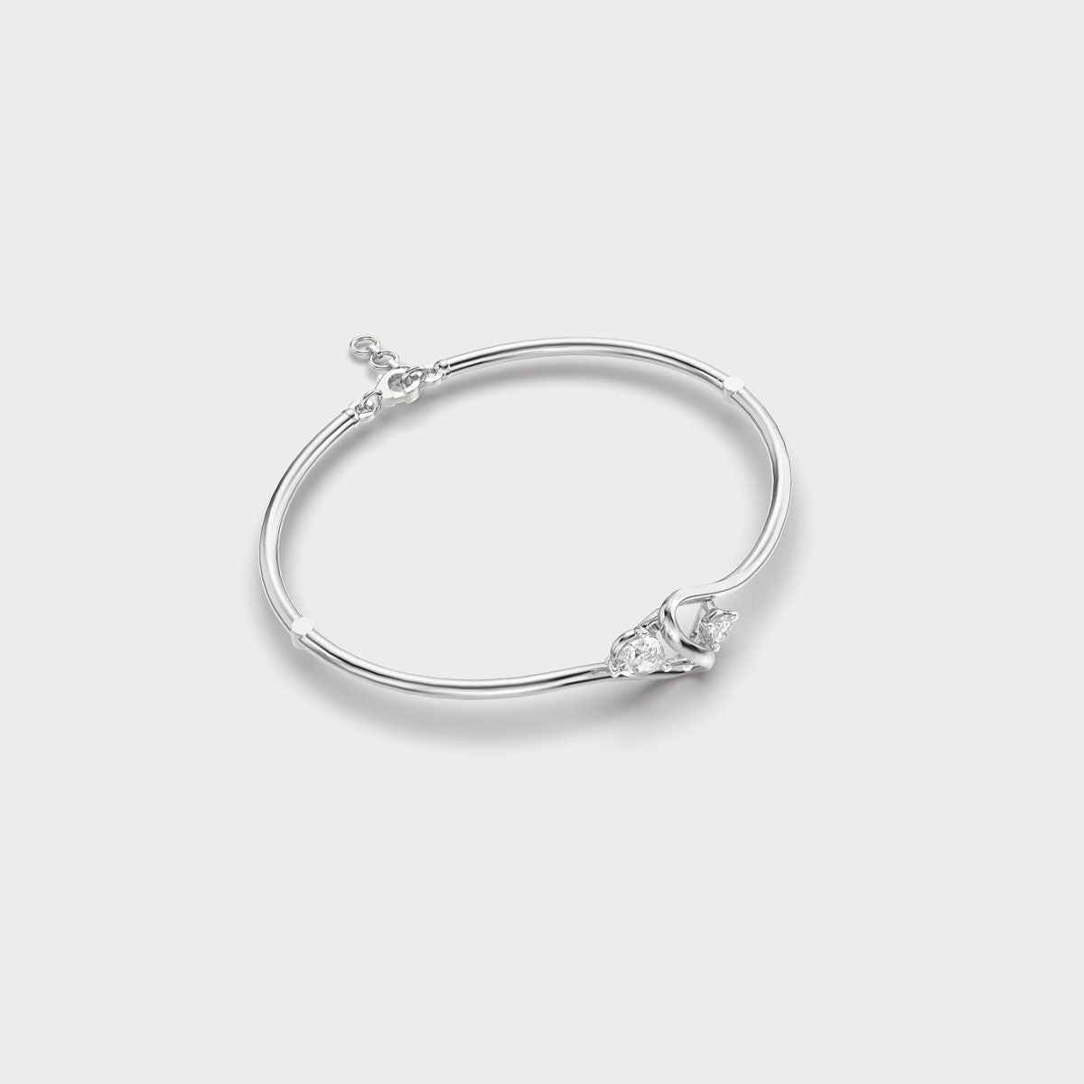 Twin Stone Swirl Diamond Bracelet