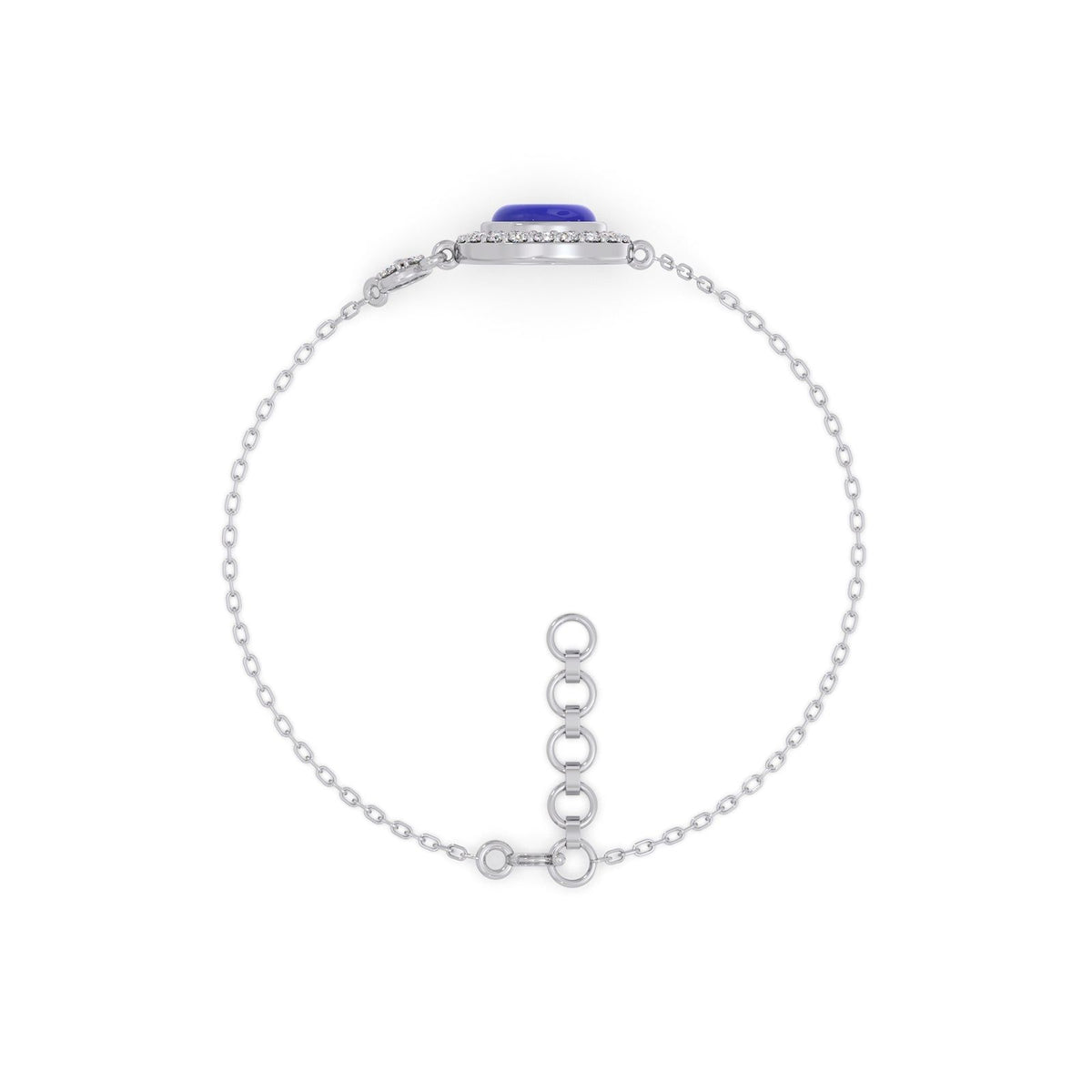 Halo Evil-Eye Diamond Chain Bracelet