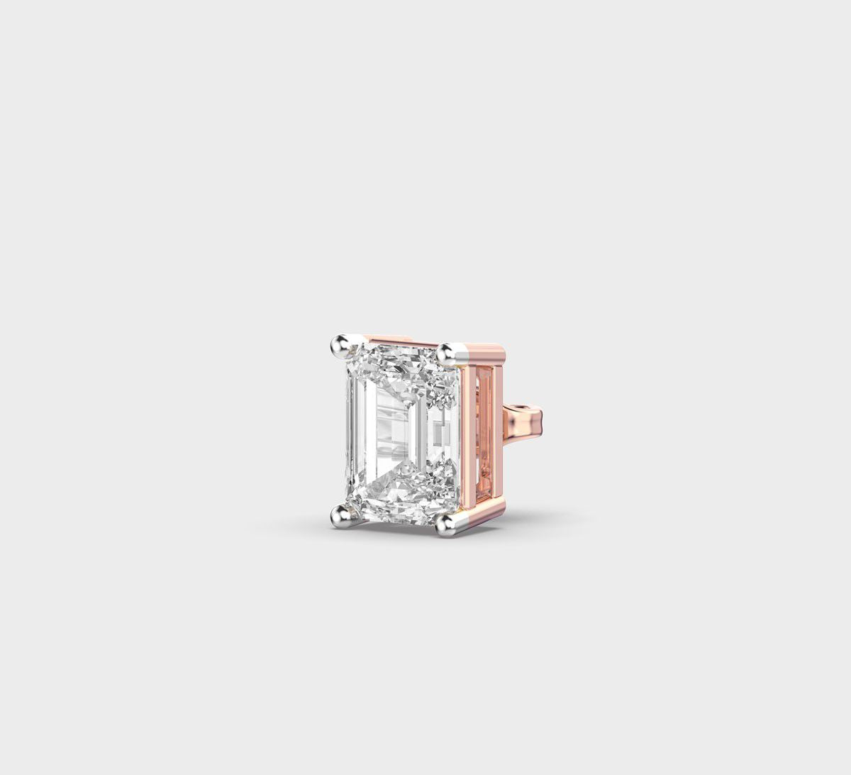 Regal Stud for Men in Emerald Cut