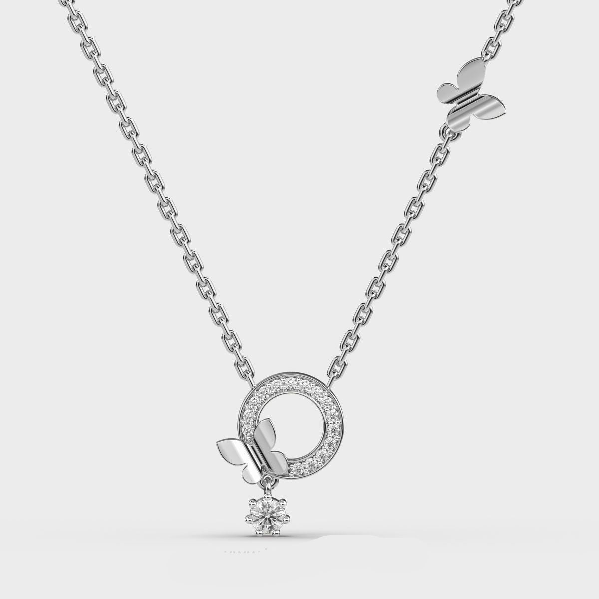 Butterfly Halo Necklace with Chain