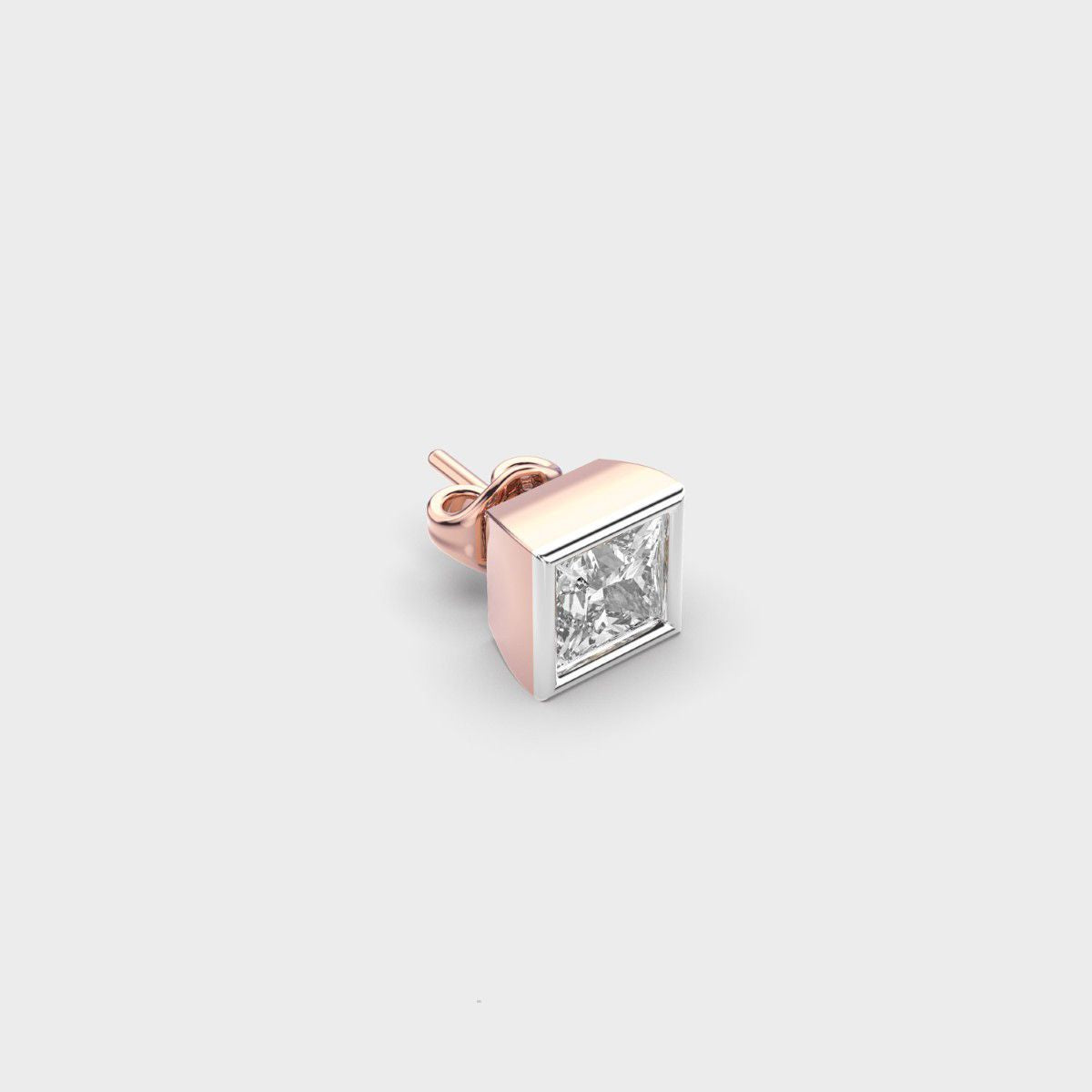 Apex Gleam Princess Cut Diamond Stud