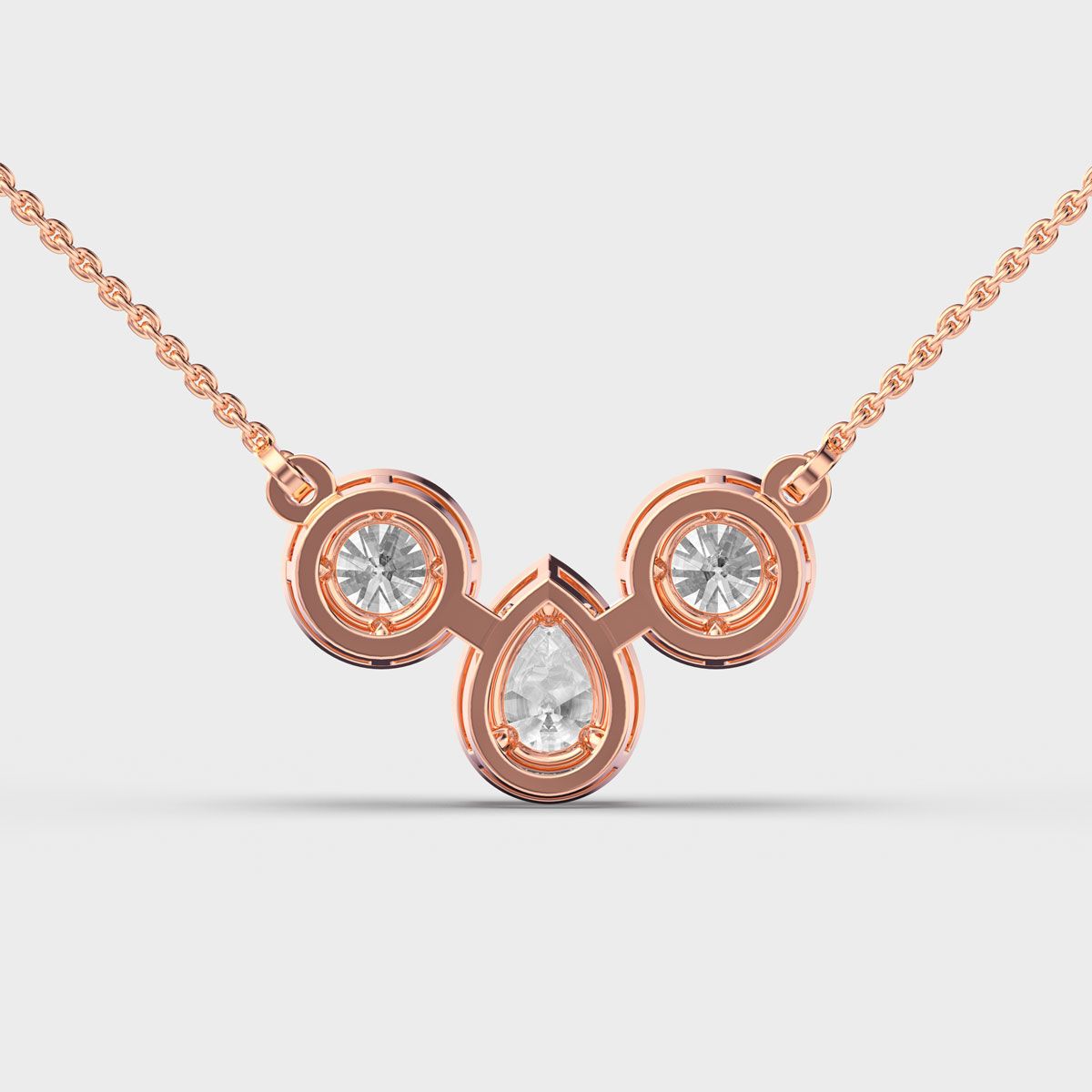 Beauty of Three Diamond Necklace