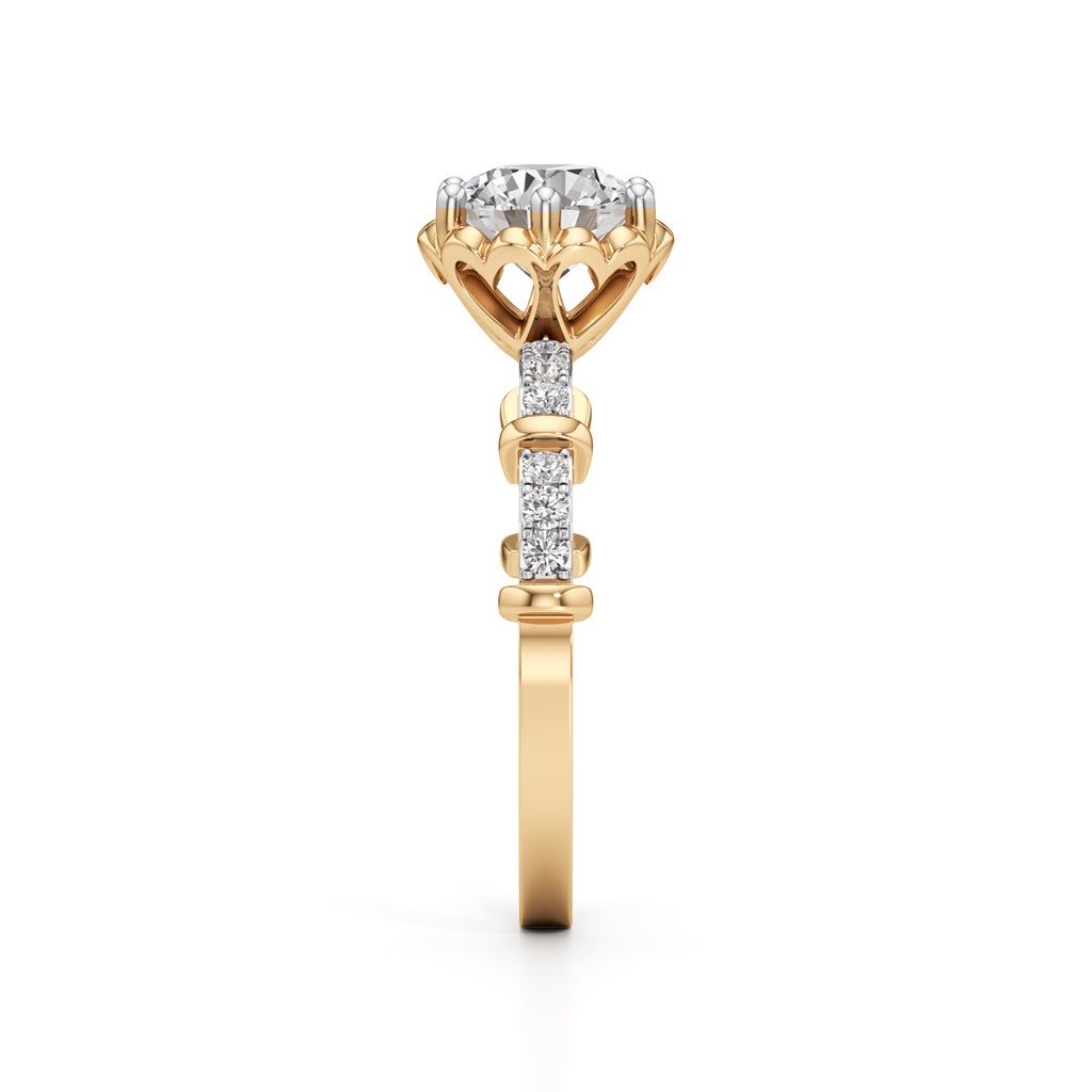 Aurora Crown Solitaire Ring