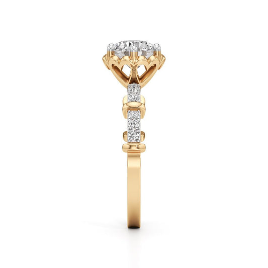 Aurora Crown Solitaire Ring