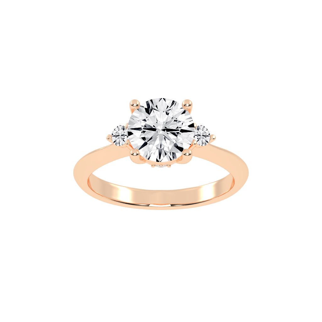 Solendria Two Head Round Cut Lab Diamond Ring