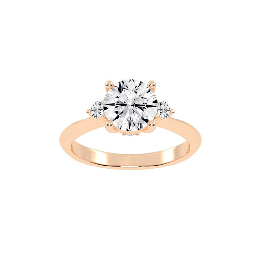Solendria Two Head Round Cut Lab Diamond Ring